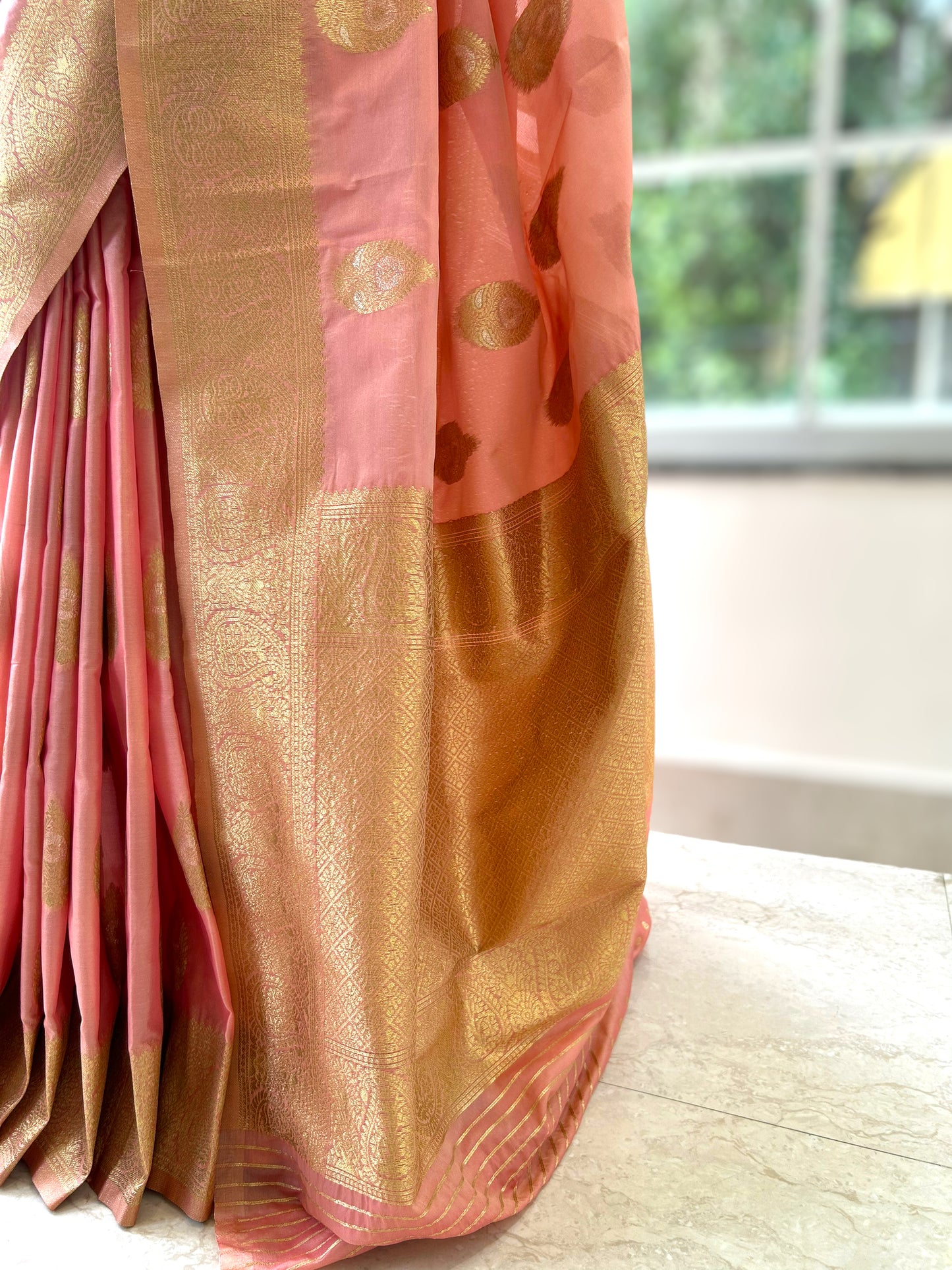 Banarasi soft silk saree - Soft pink