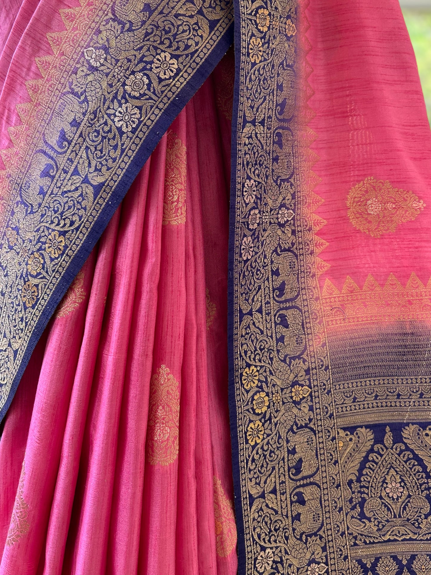 Pink soft silk saree