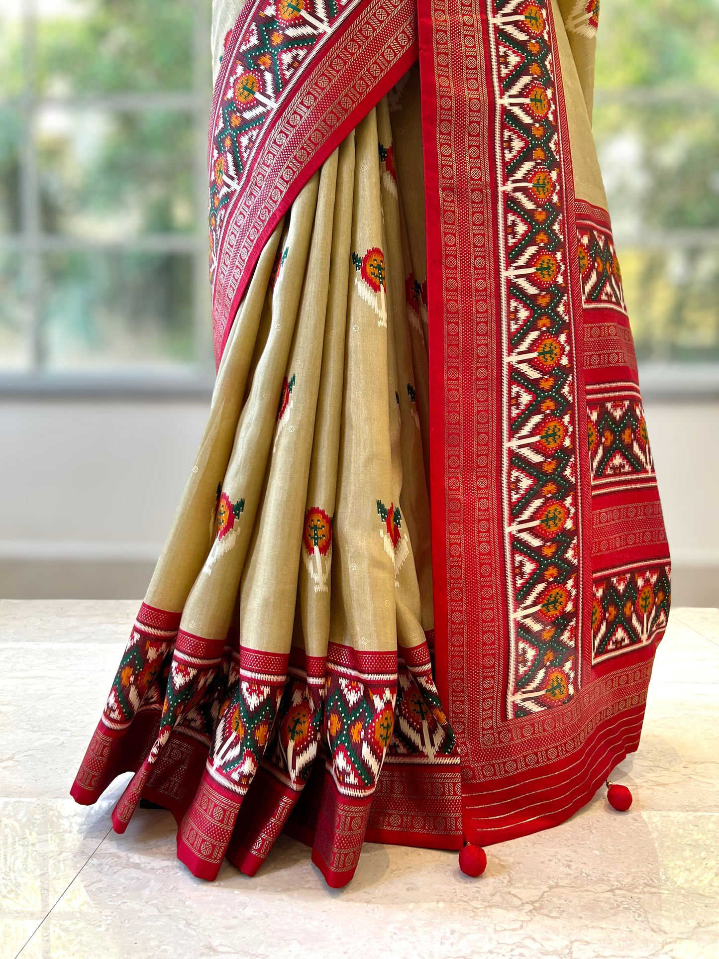 Golden patola saree