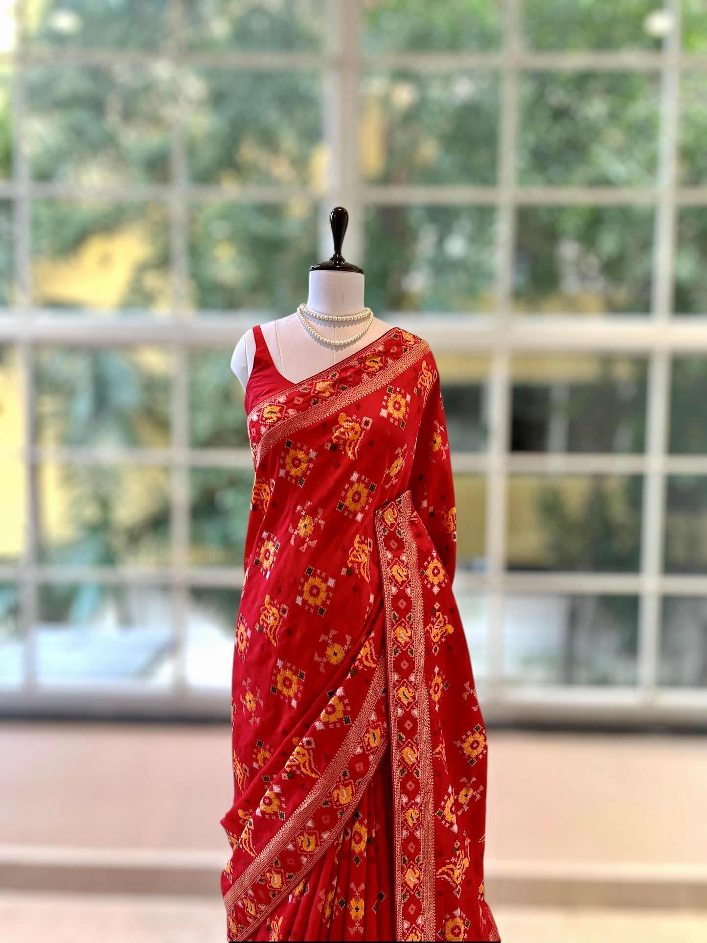 Pure dola silk patola saree - Red