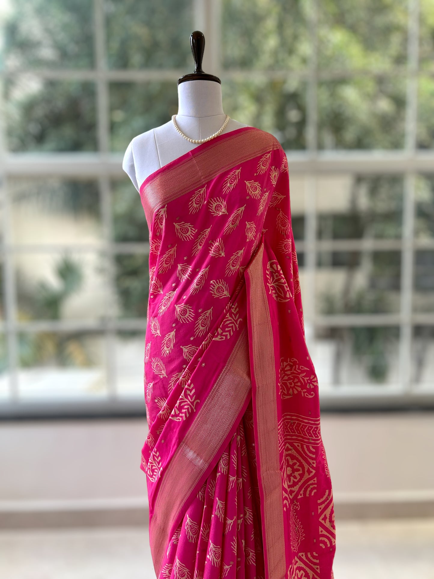 Pink pure soft cotton saree