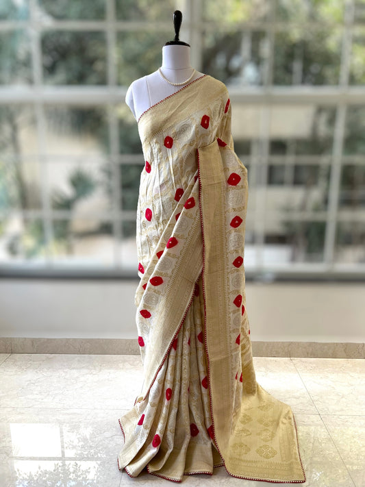 White gharchola saree