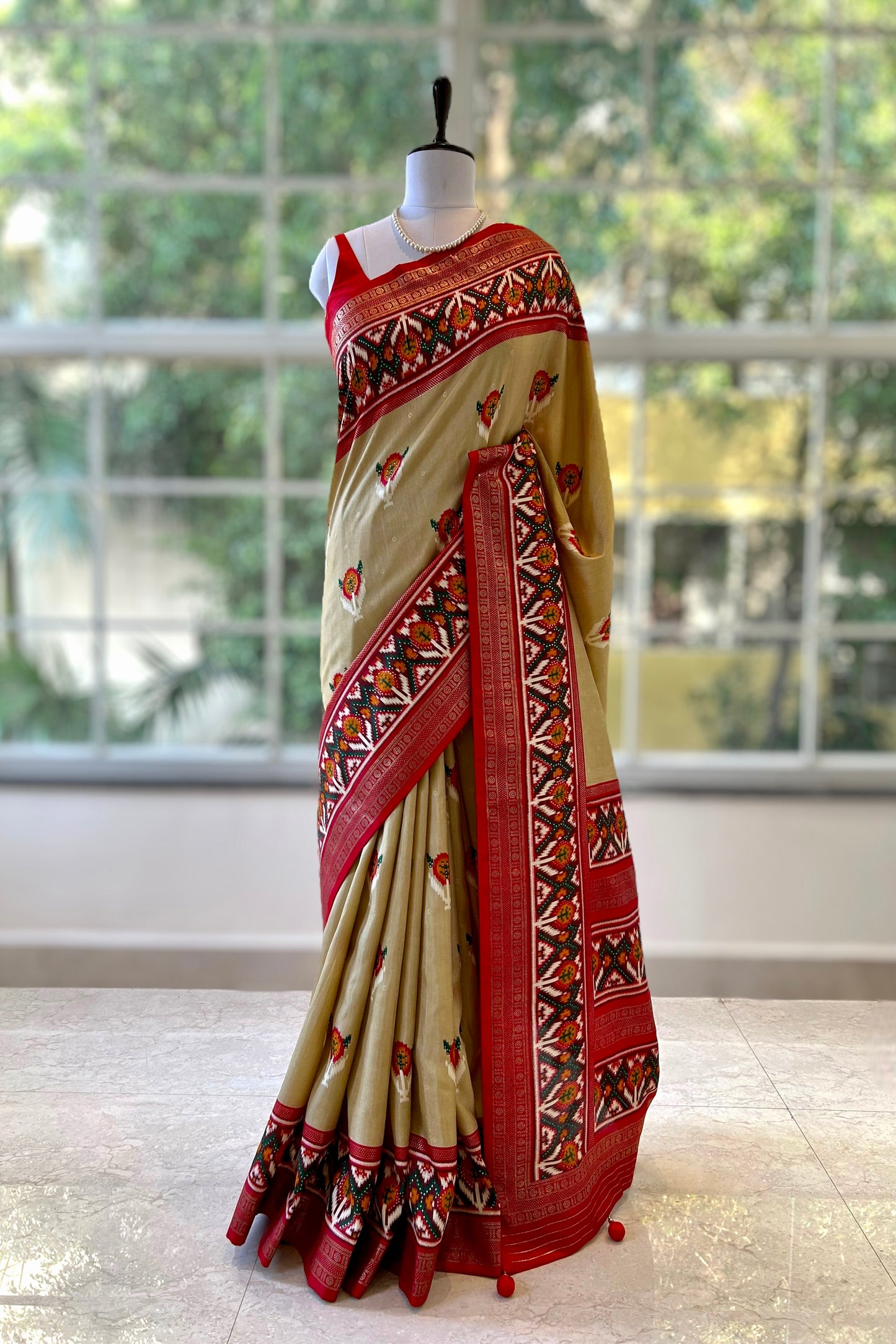 Golden patola saree