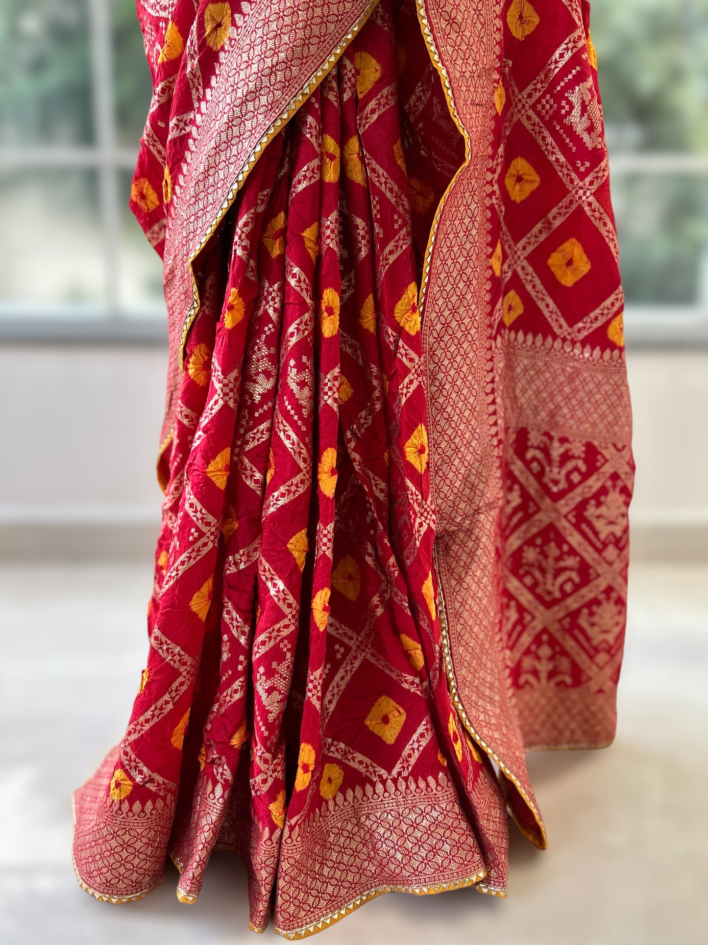 Red Gharchola saree