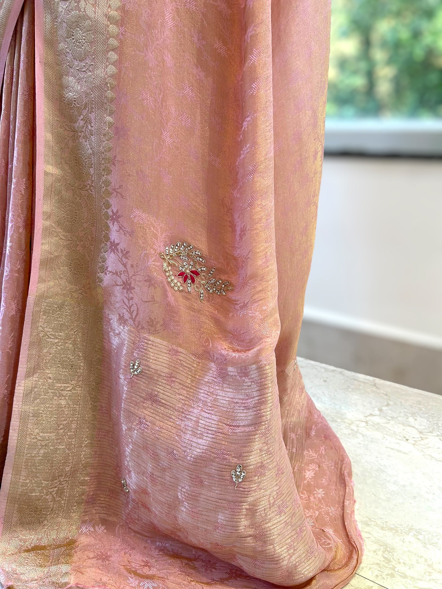 Soft tissue saree - Pink