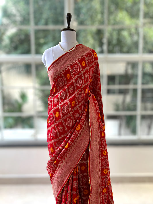 Red Gharchola saree