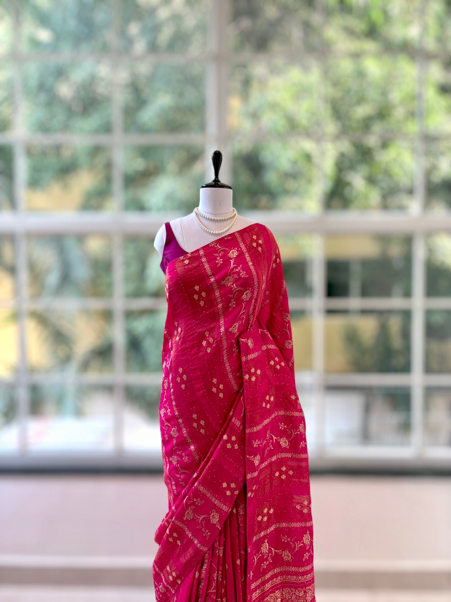 Dola silk sequins saree - Pink