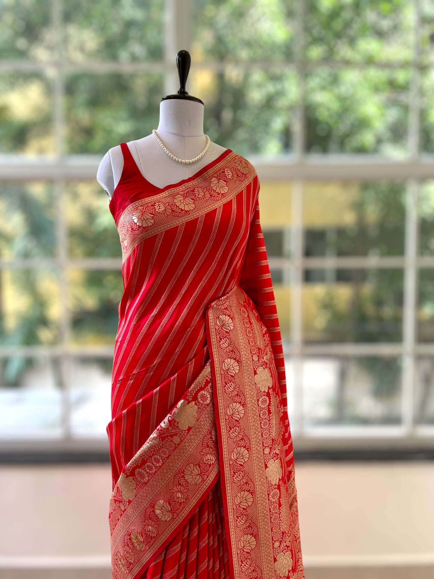 Red soft silk saree