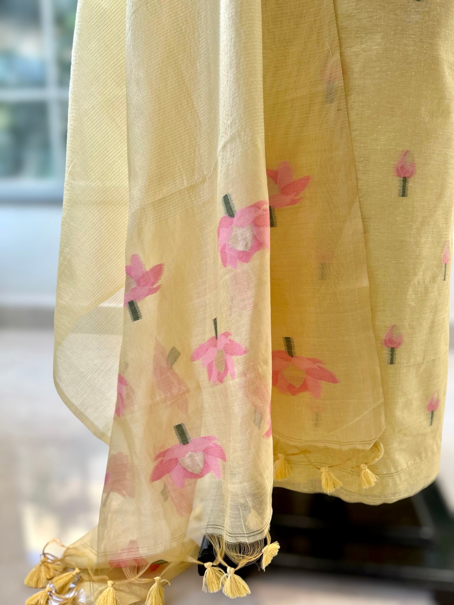 Yellow Pure handloom cotton suit set