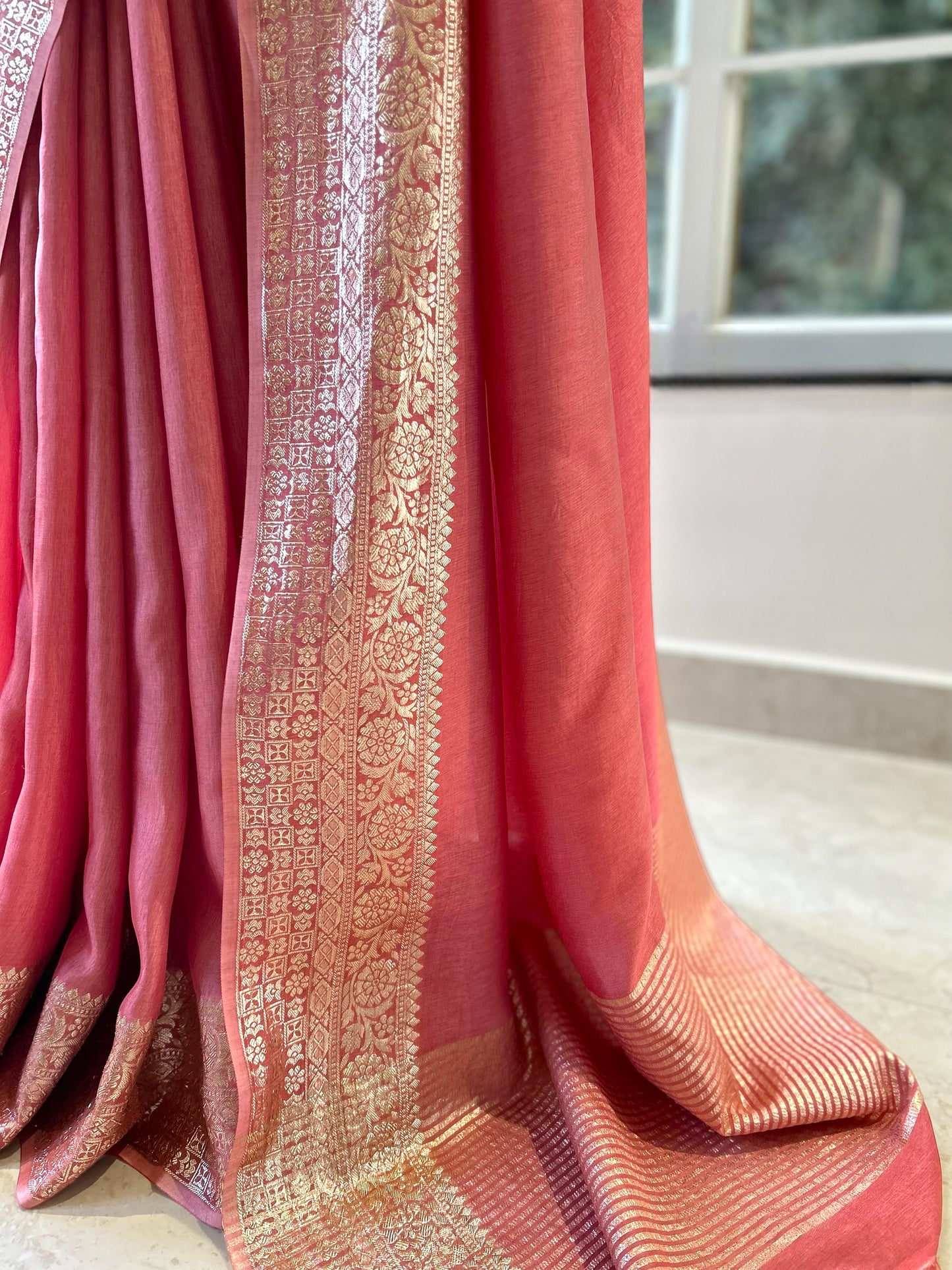 Dola silk saree - Peach