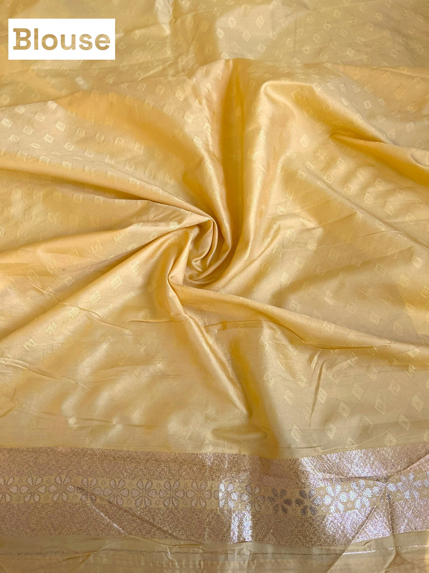 Pastel yellow soft silk saree