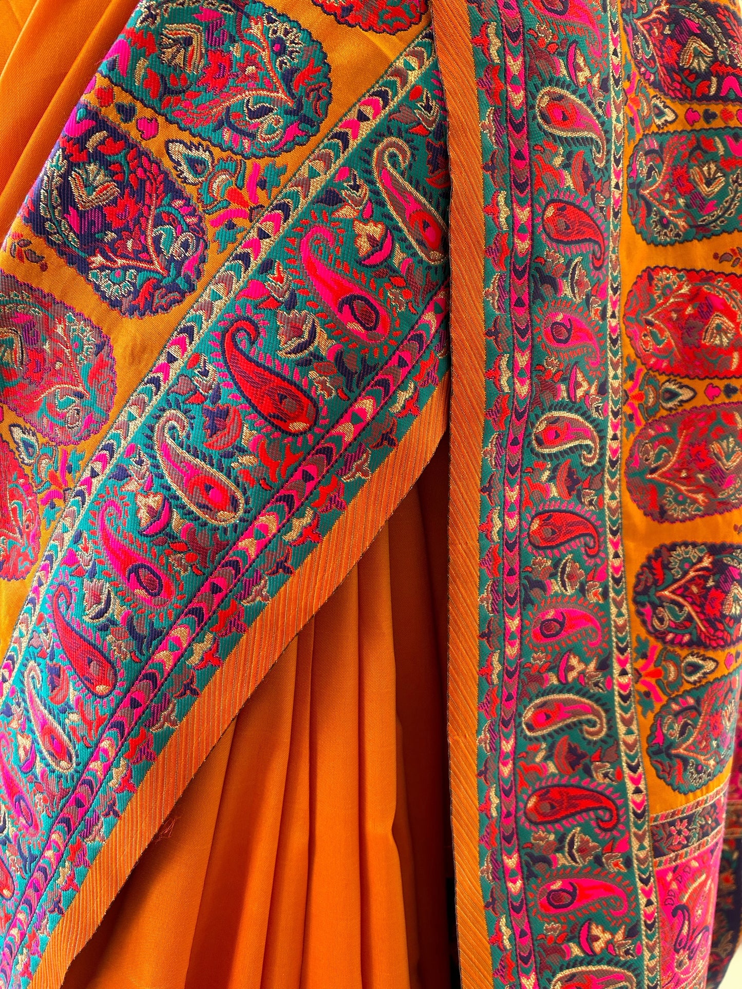 Orange silk saree