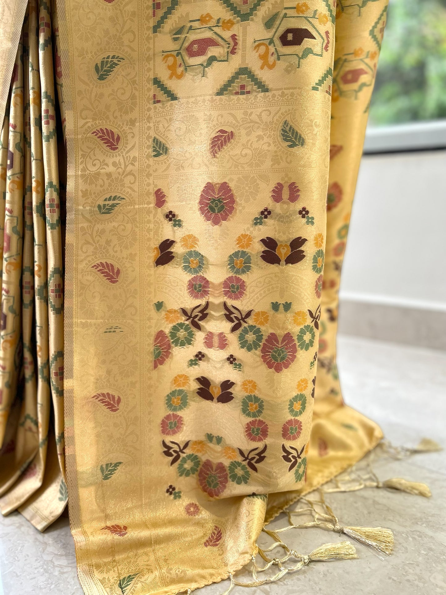 Soft gajji silk saree - Golden