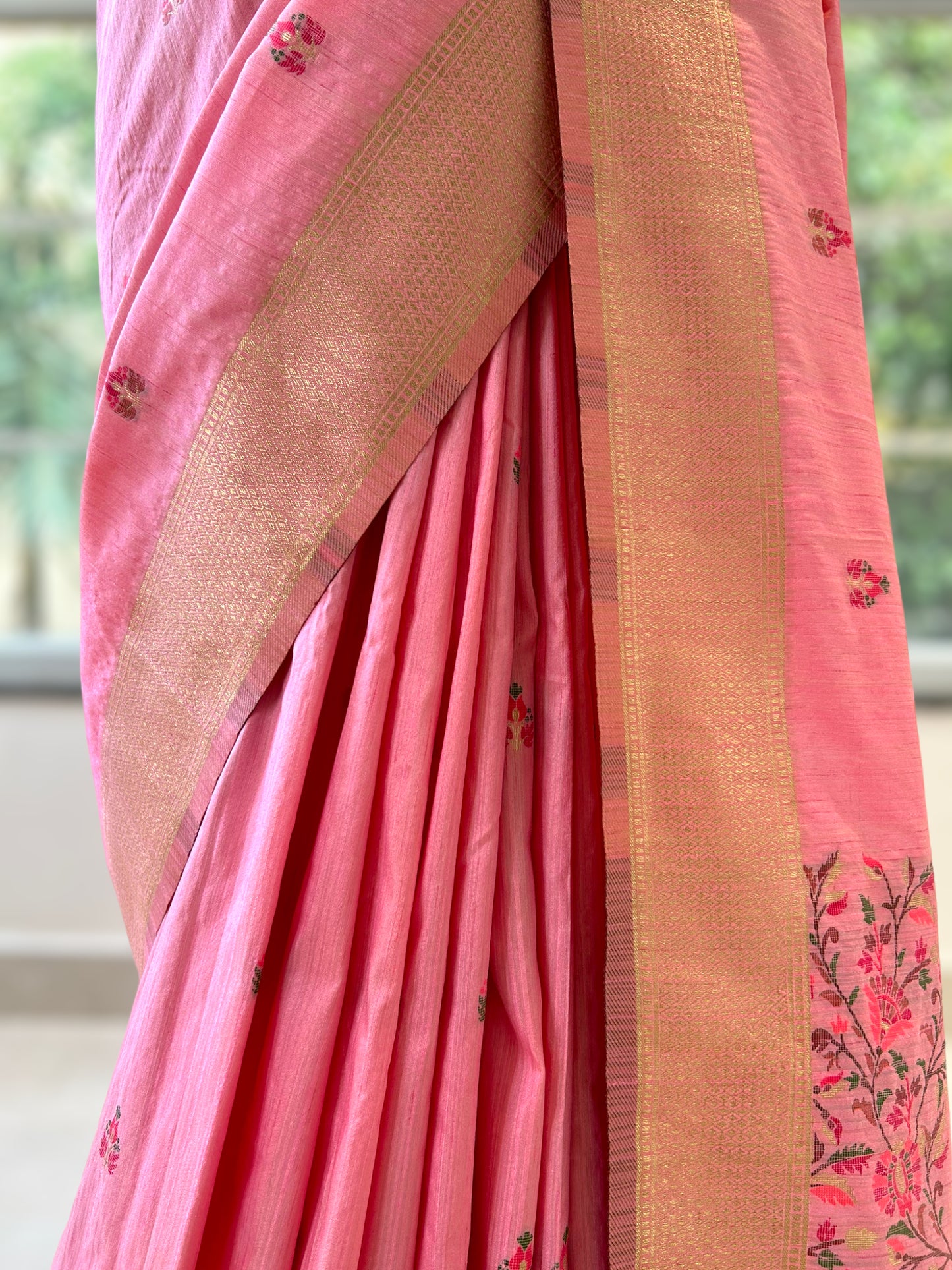 Cotton silk saree - Pink