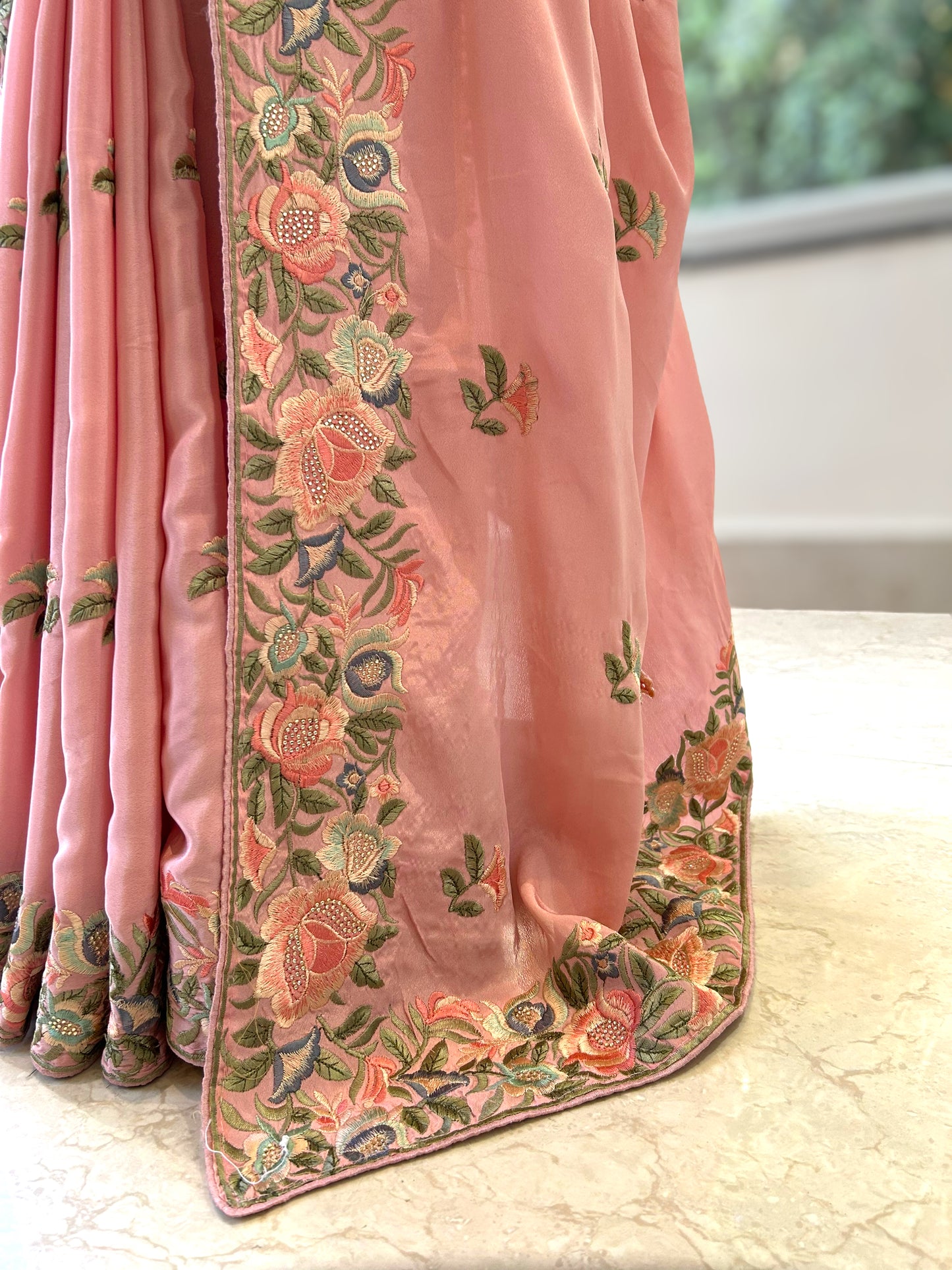 Floral Embroidered saree