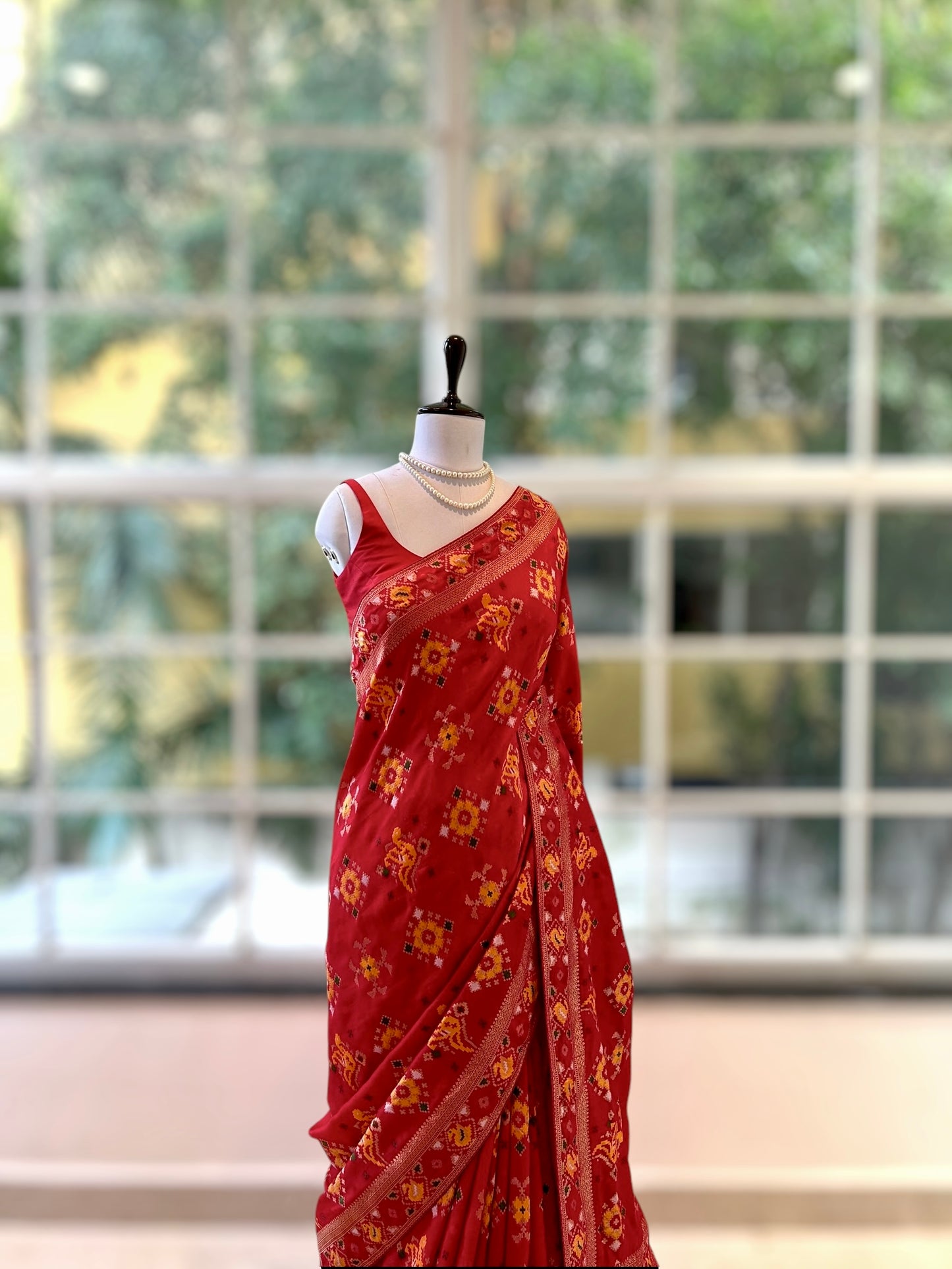 Pure dola silk patola saree - Red