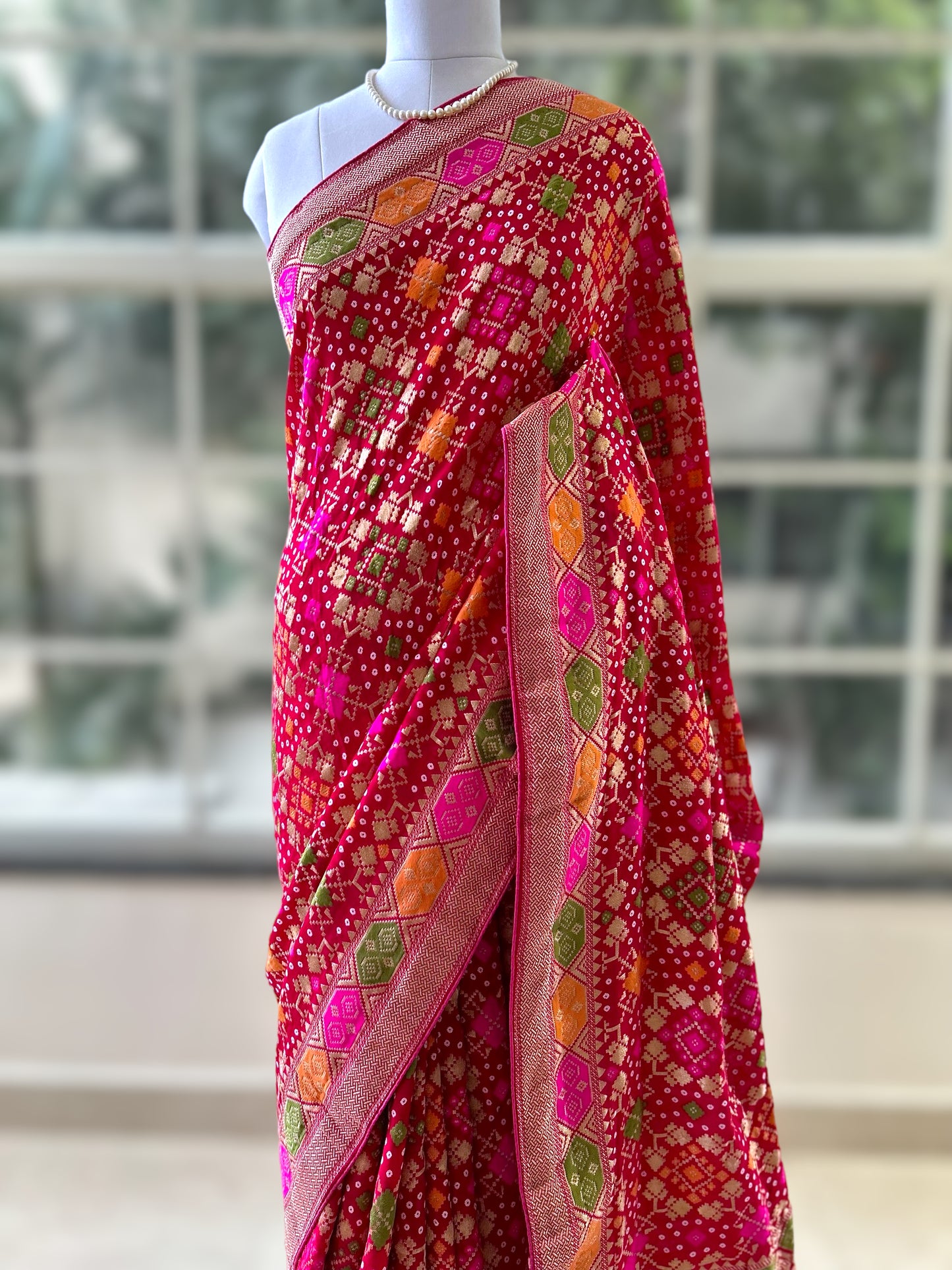 Pink Meenakari Georgette Saree