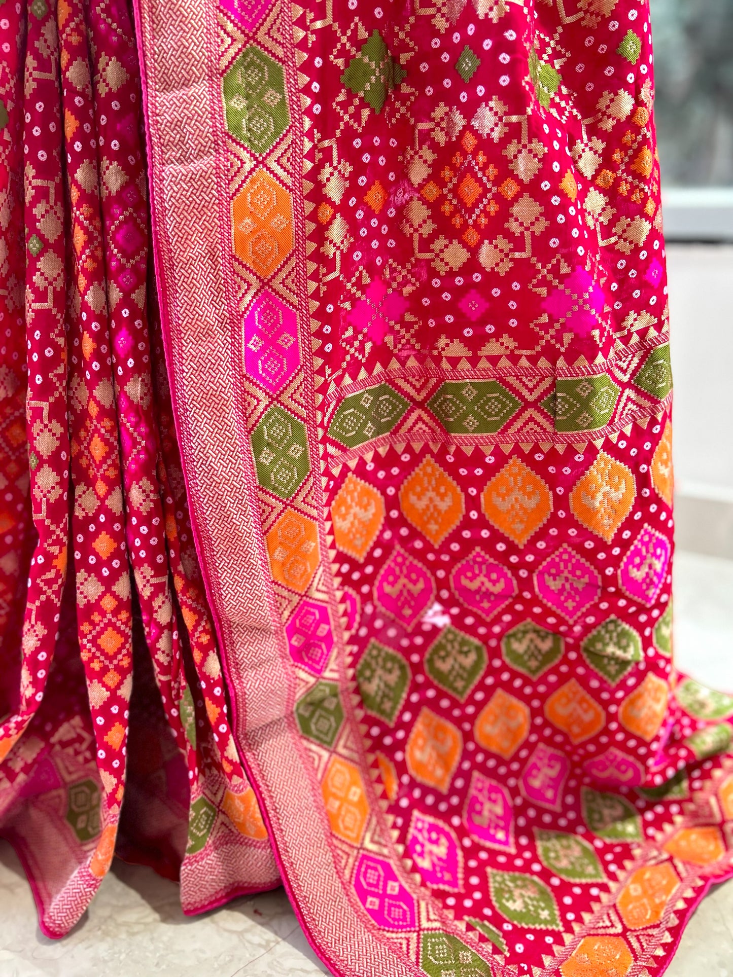 Pink Meenakari Georgette Saree