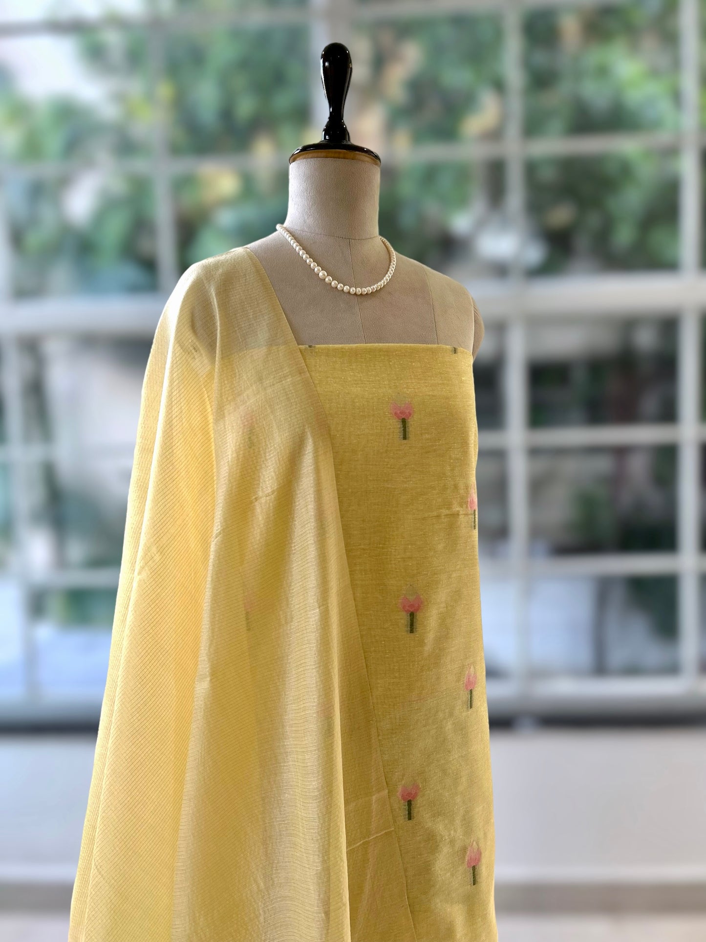 Yellow Pure handloom cotton suit set