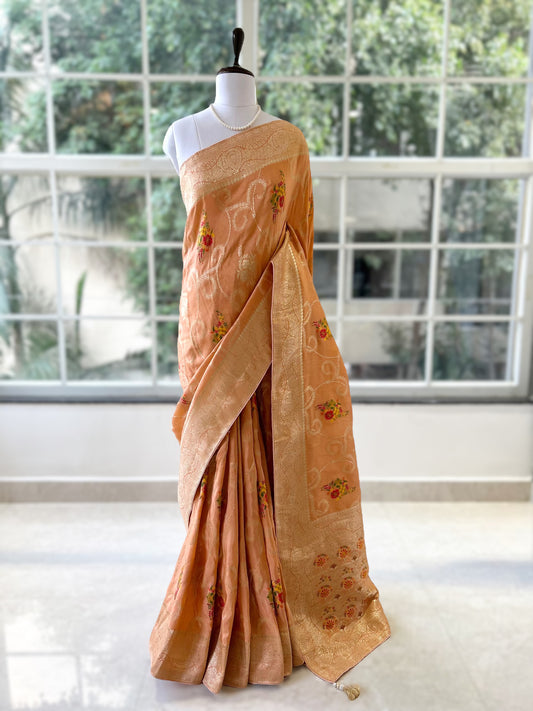 Peach Saree