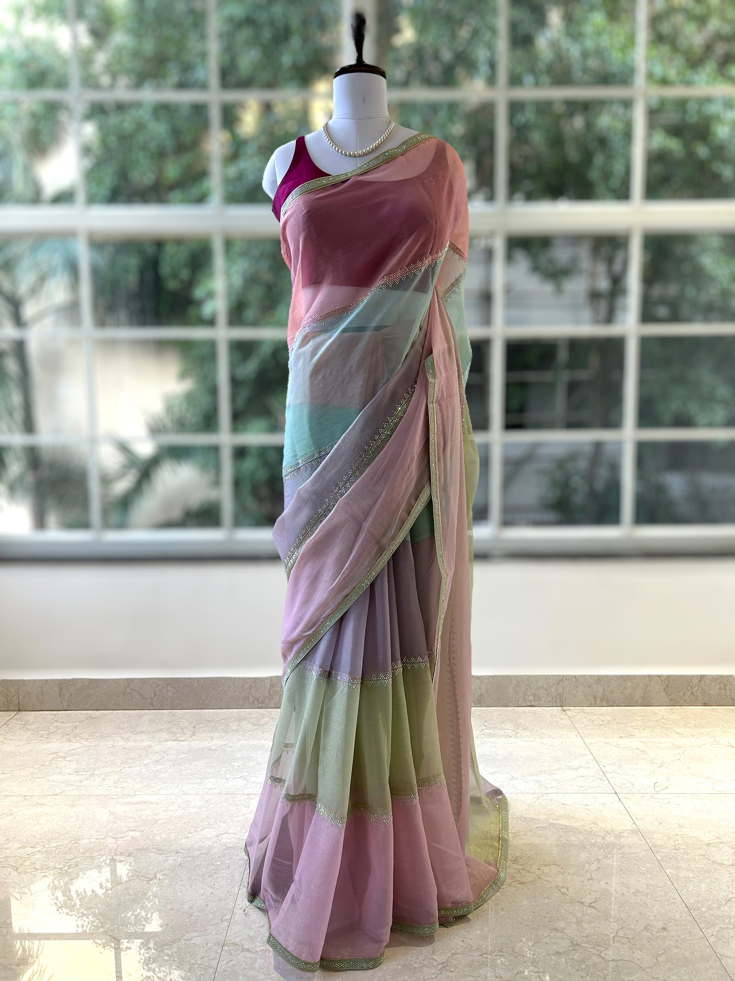 Tricolor saree