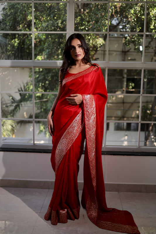 Dola silk saree - Red