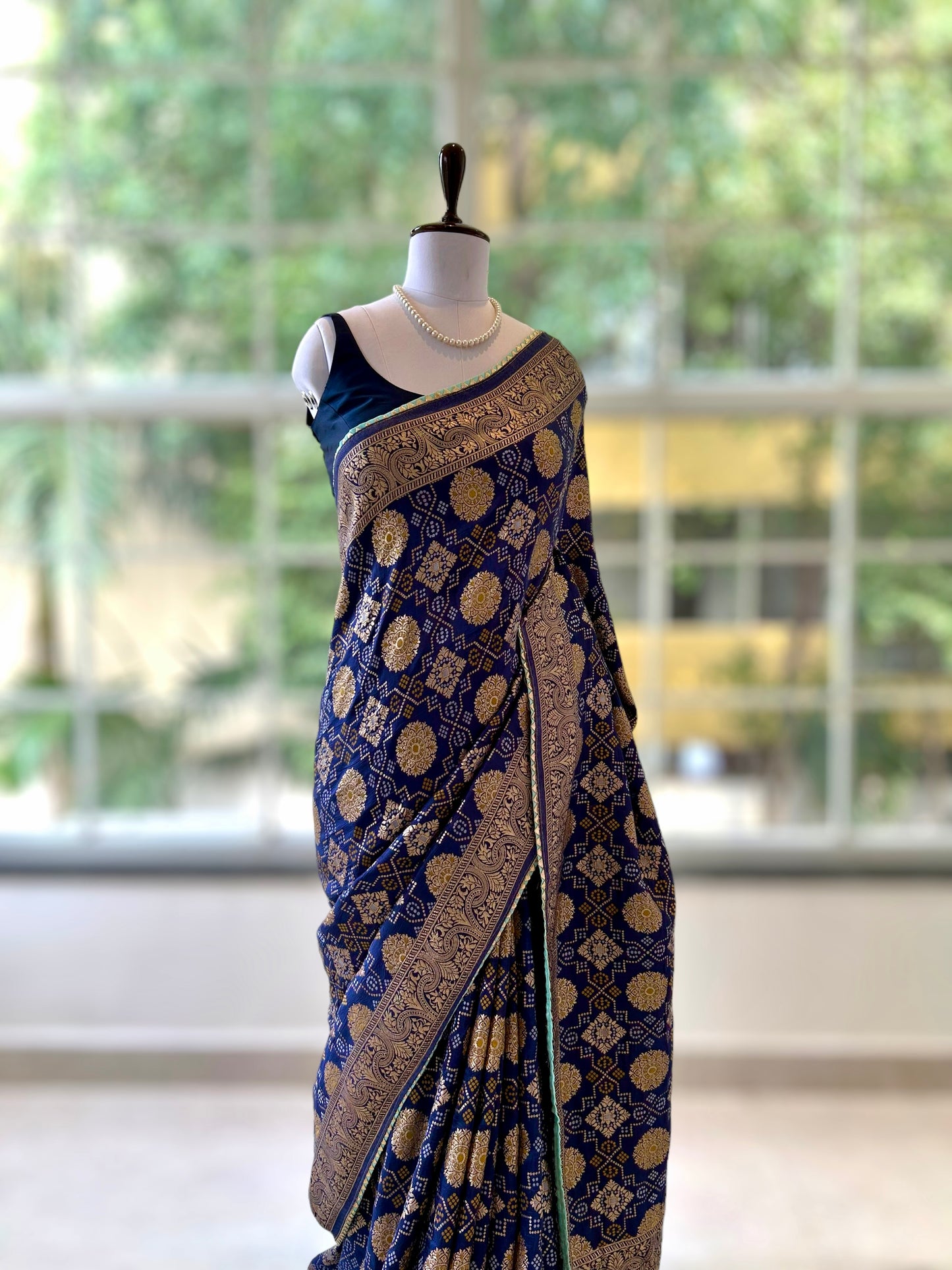 Navy blue saree