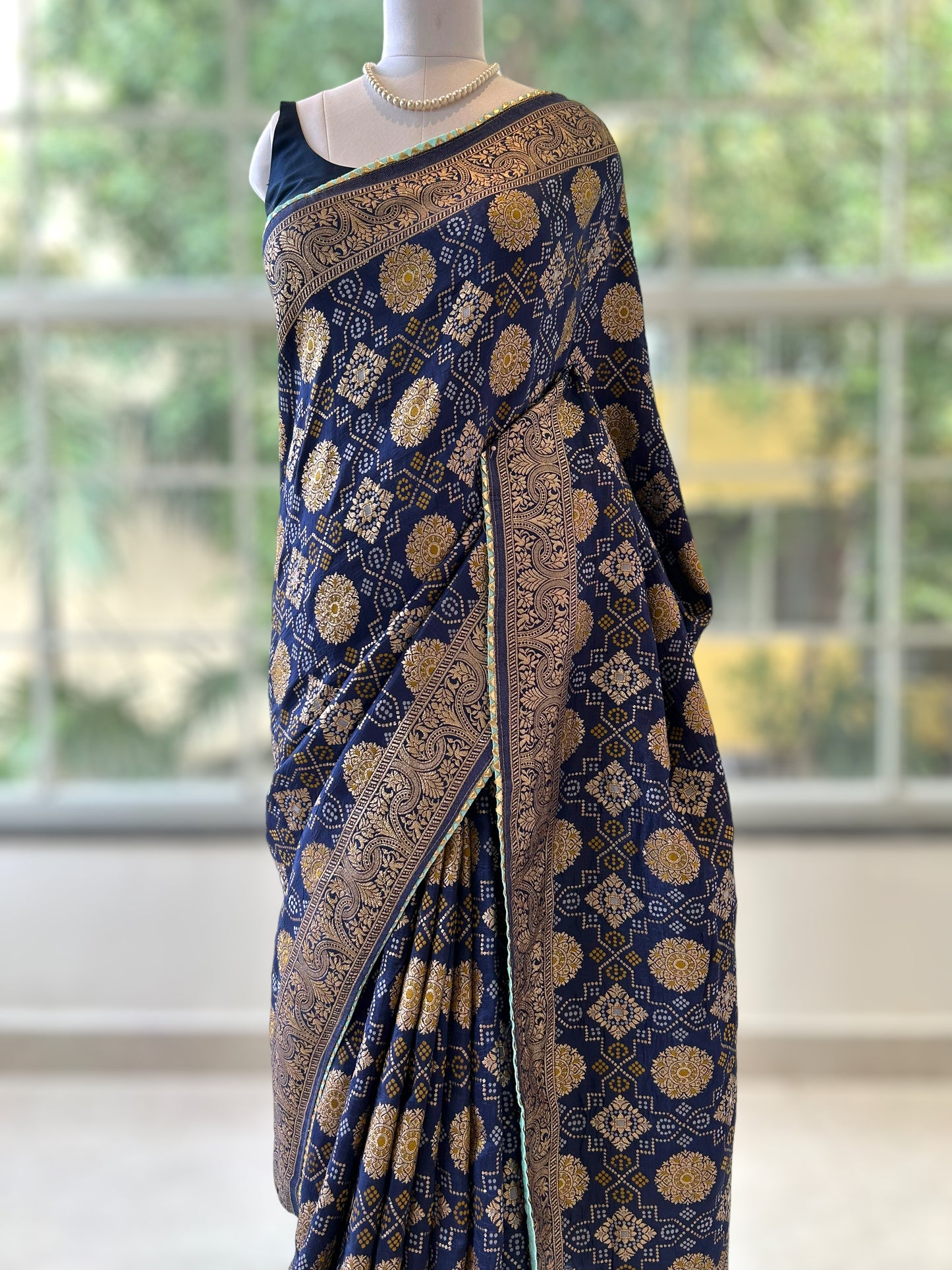 Navy blue saree