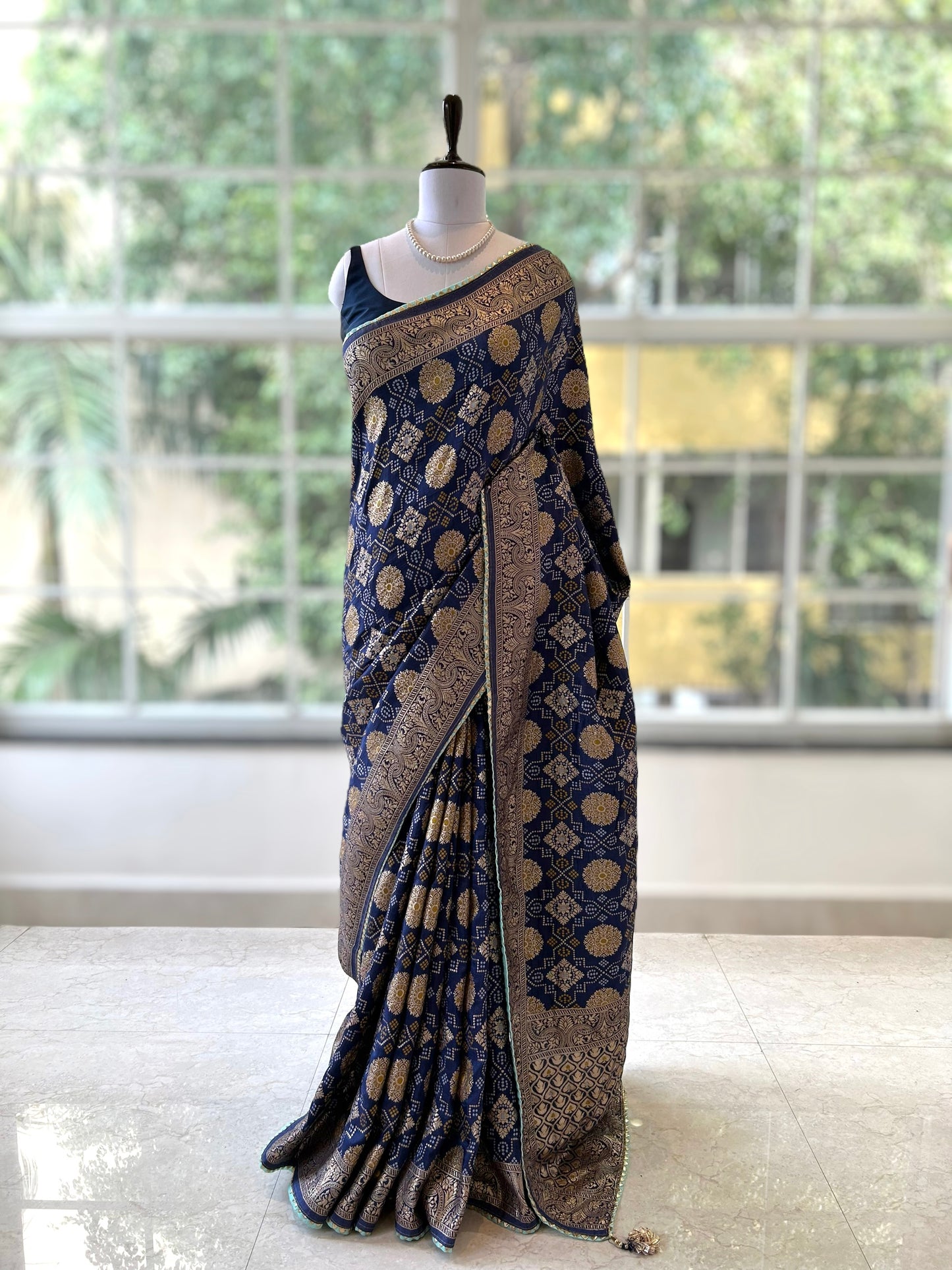 Navy blue saree